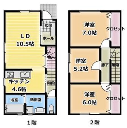 カスモ石名田の物件間取画像